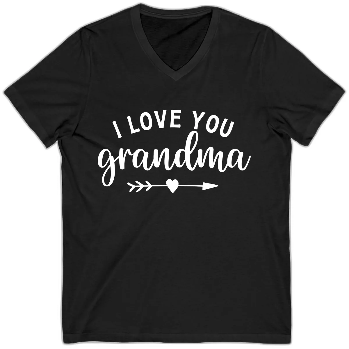 I Love You Grandma V-Neck in Black