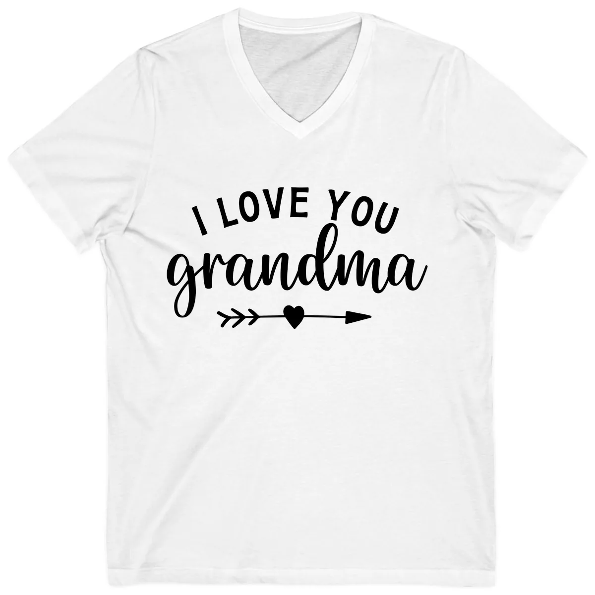 I Love You Grandma V-Neck in White