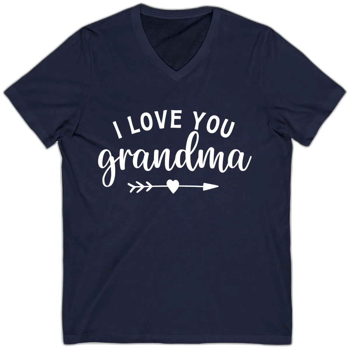 I Love You Grandma V-Neck in Navy