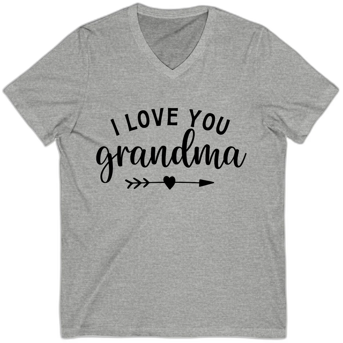 I Love You Grandma V-Neck in Athletic Heather