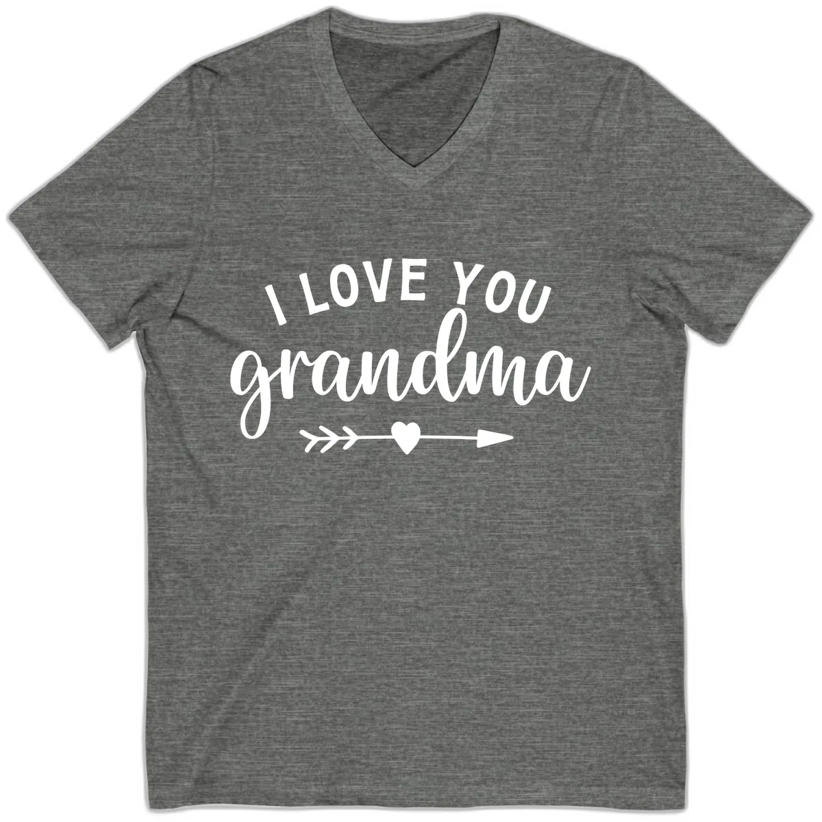 I Love You Grandma V-Neck in Deep Heather
