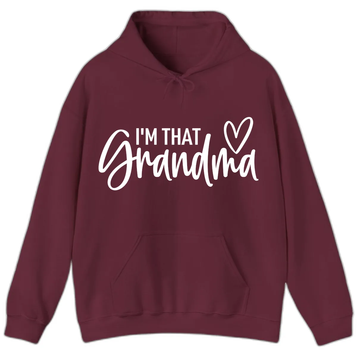 I'm That Grandma Heart Hoodie in Maroon