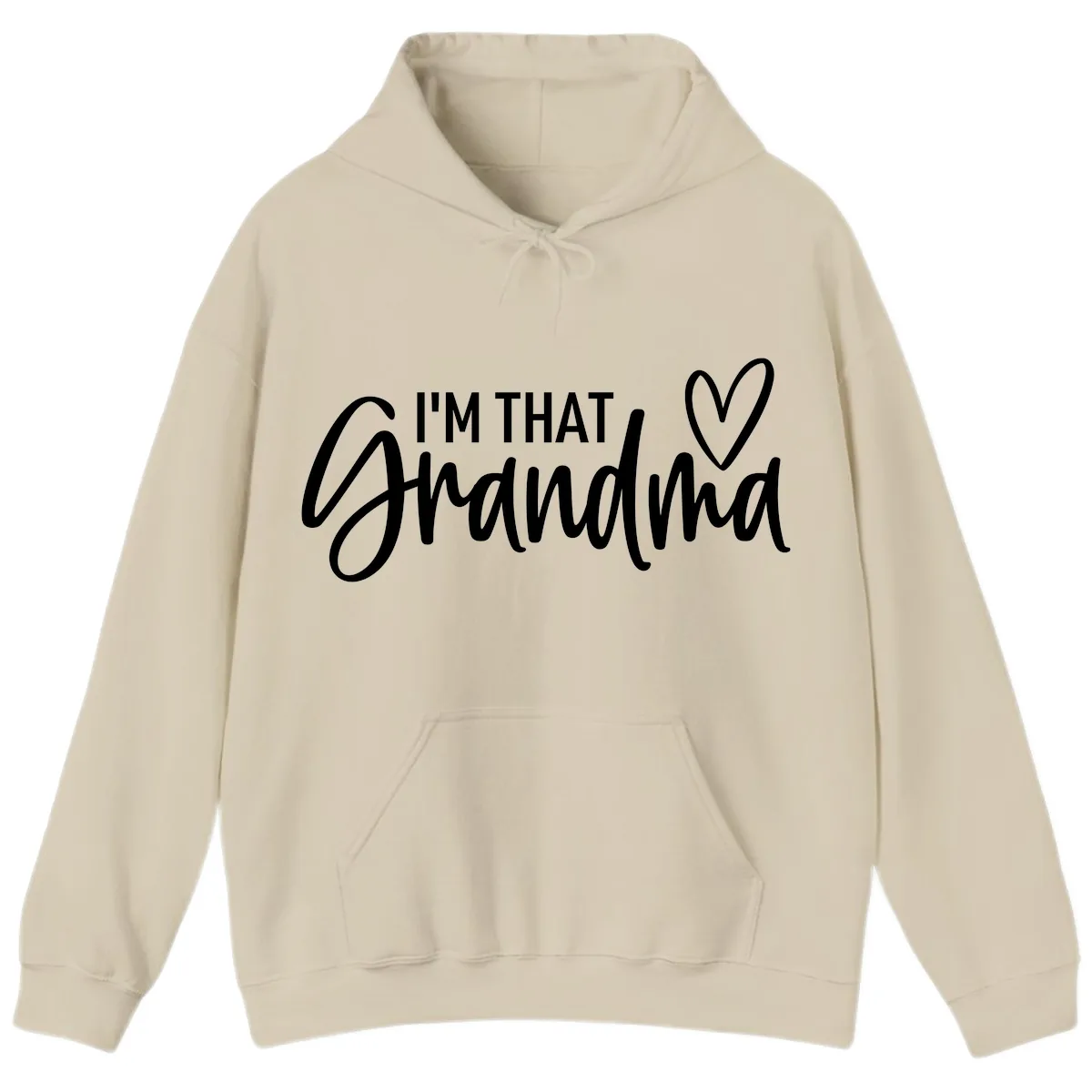 I'm That Grandma Heart Hoodie in Sand
