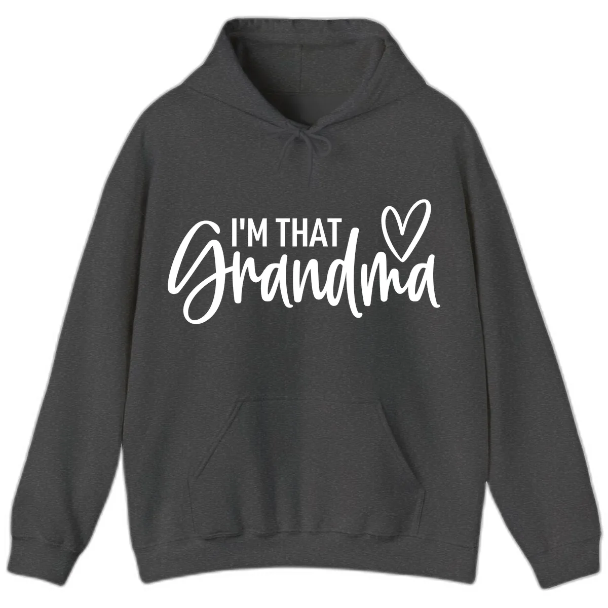 I'm That Grandma Heart Hoodie in Dark Heather