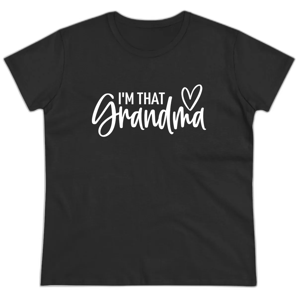 I'm That Grandma Heart Ladies Tee in Black