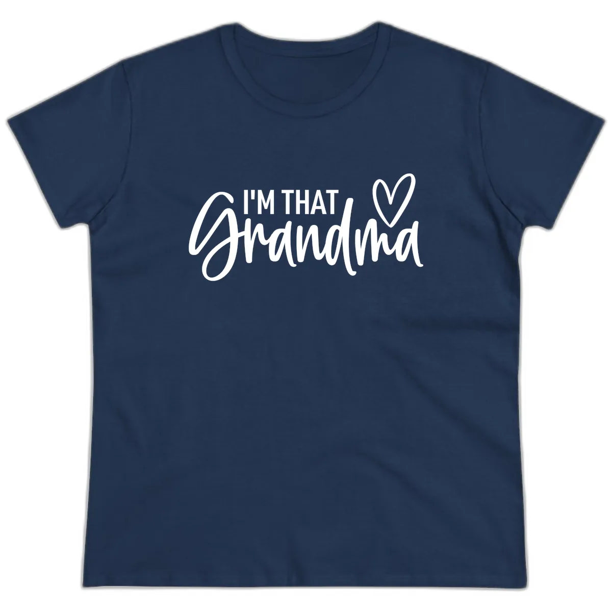I'm That Grandma Heart Ladies Tee in Navy