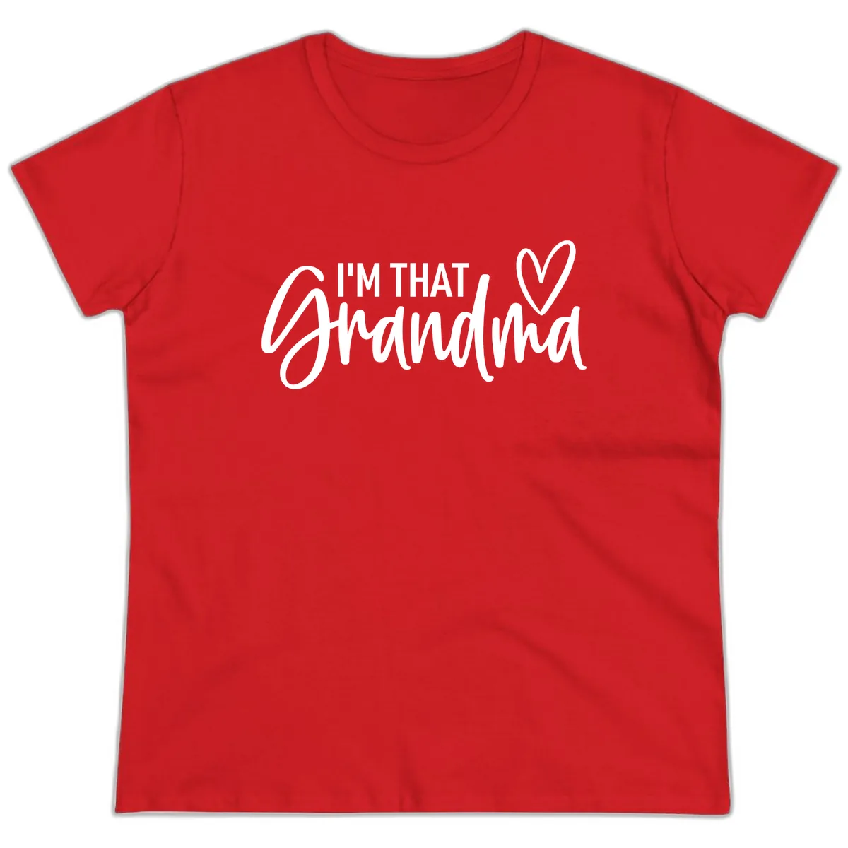 I'm That Grandma Heart Ladies Tee in Red