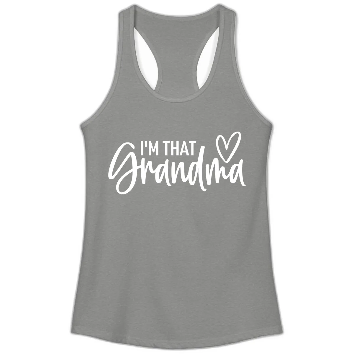 I'm That Grandma Heart Ladies Tank in Heather Grey