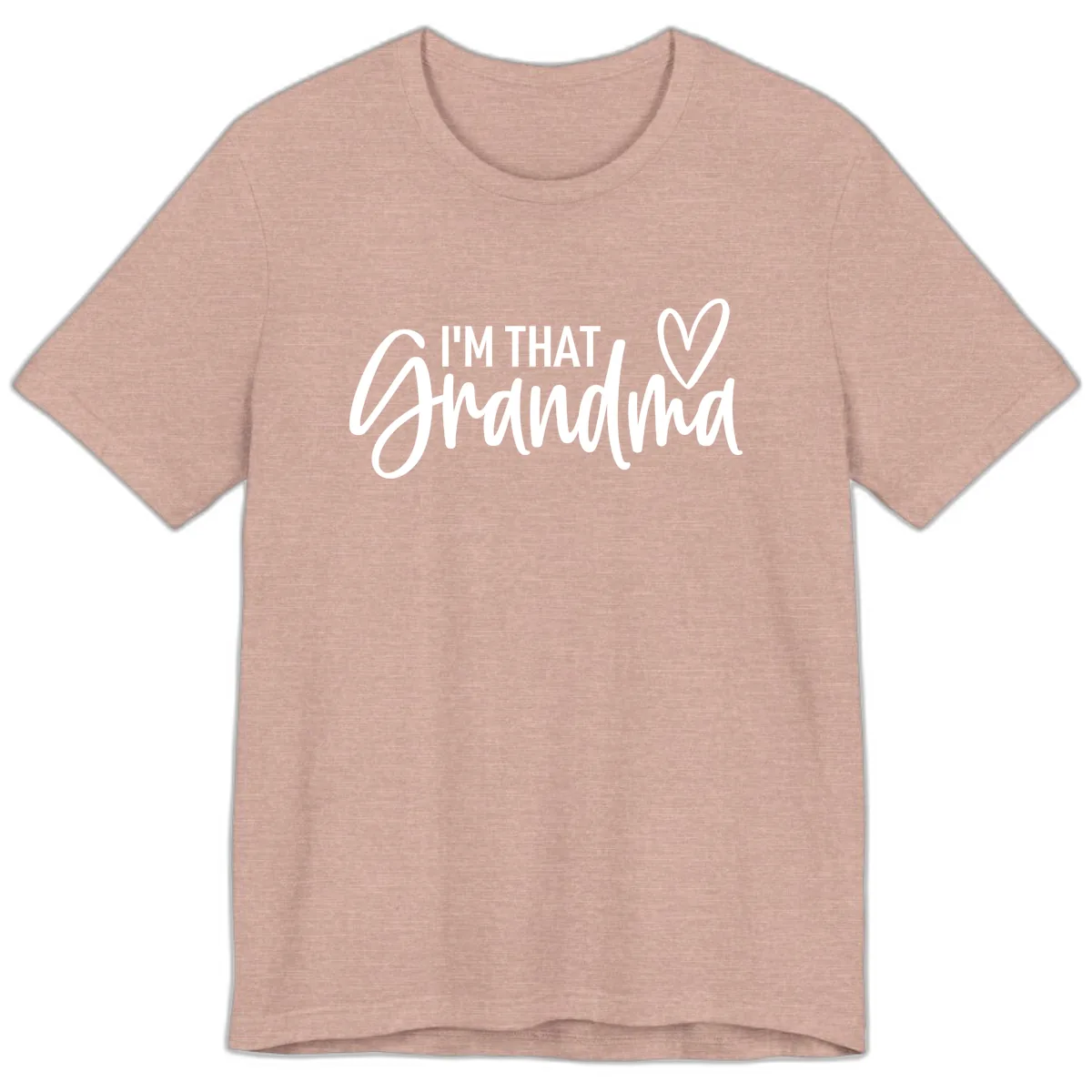 I'm That Grandma Heart Premium T-Shirt in Heather Prism Peach