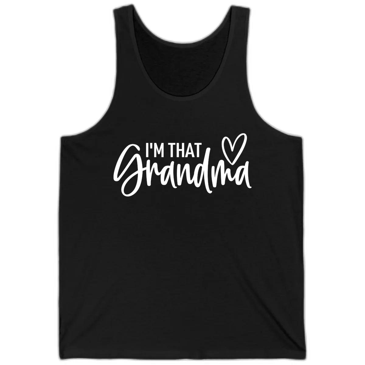 I'm That Grandma Heart Tank in Black