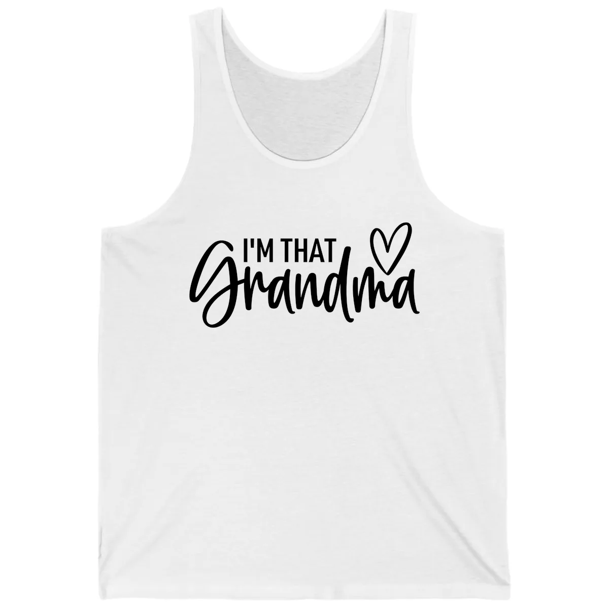 I'm That Grandma Heart Tank in White