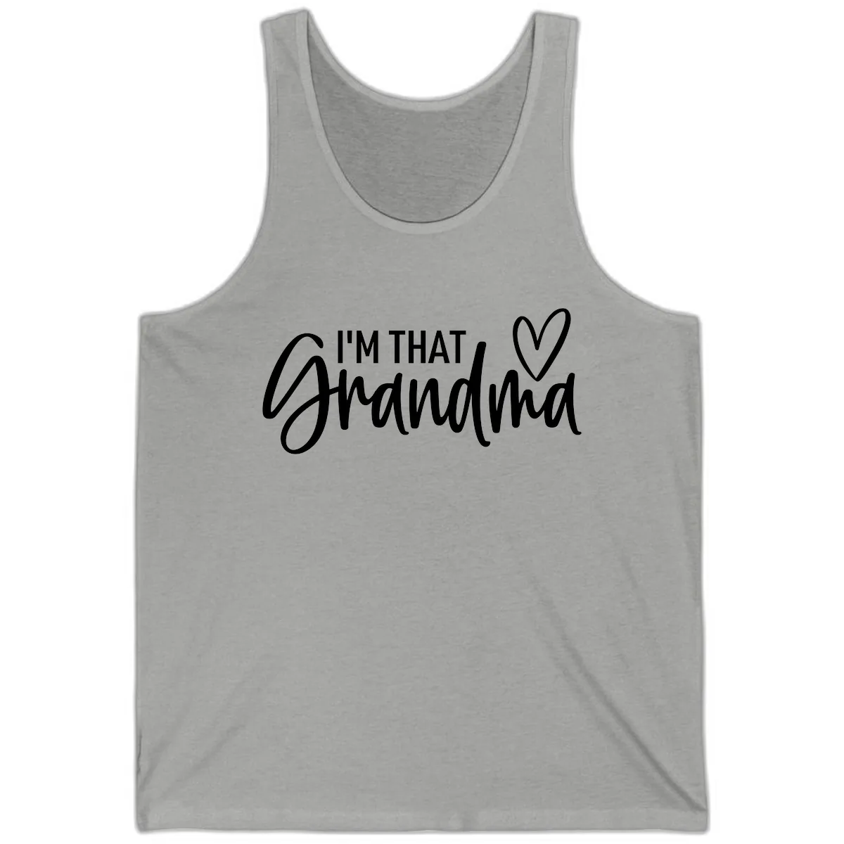 I'm That Grandma Heart Tank in Athletic Heather