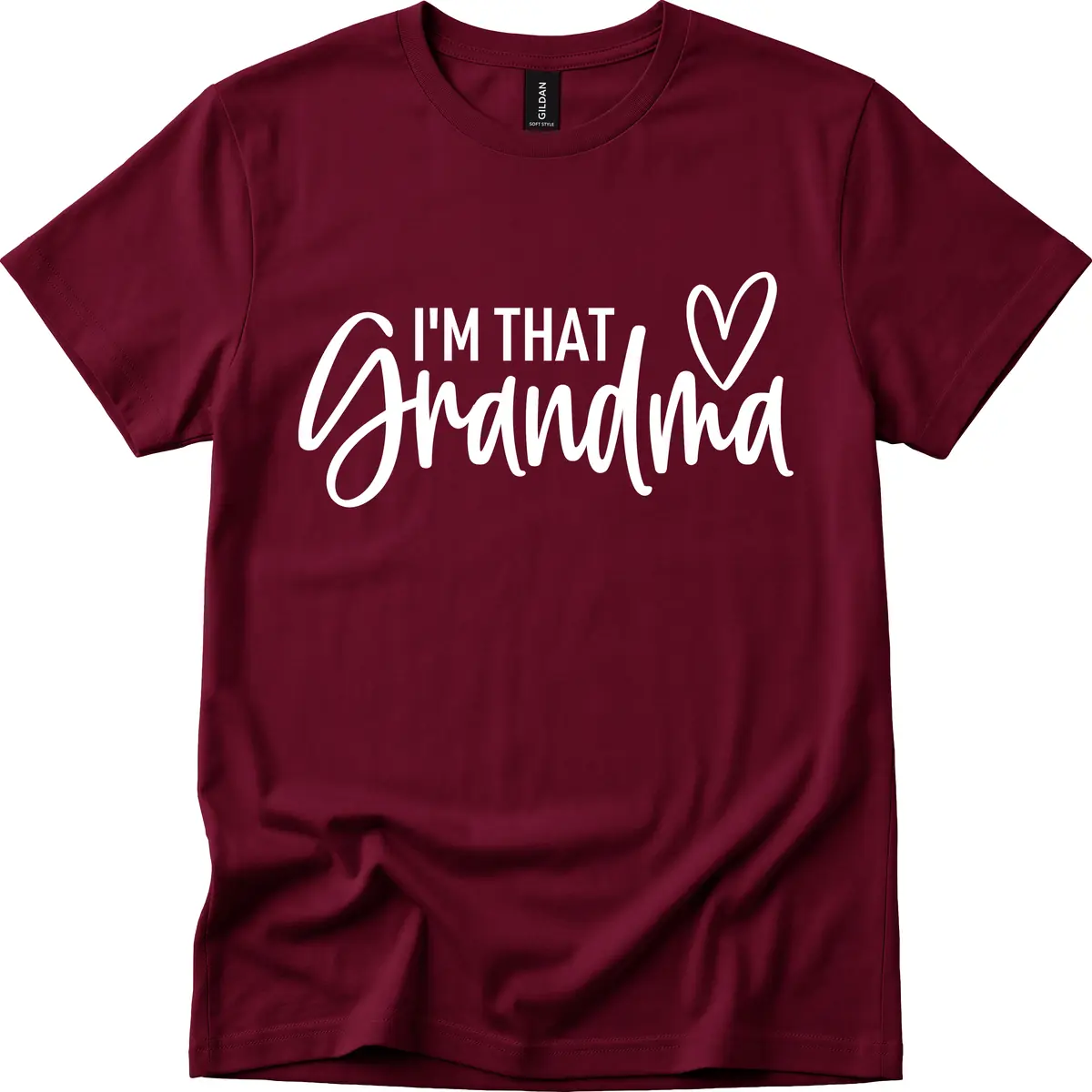 I'm That Grandma Heart T-Shirt in Maroon