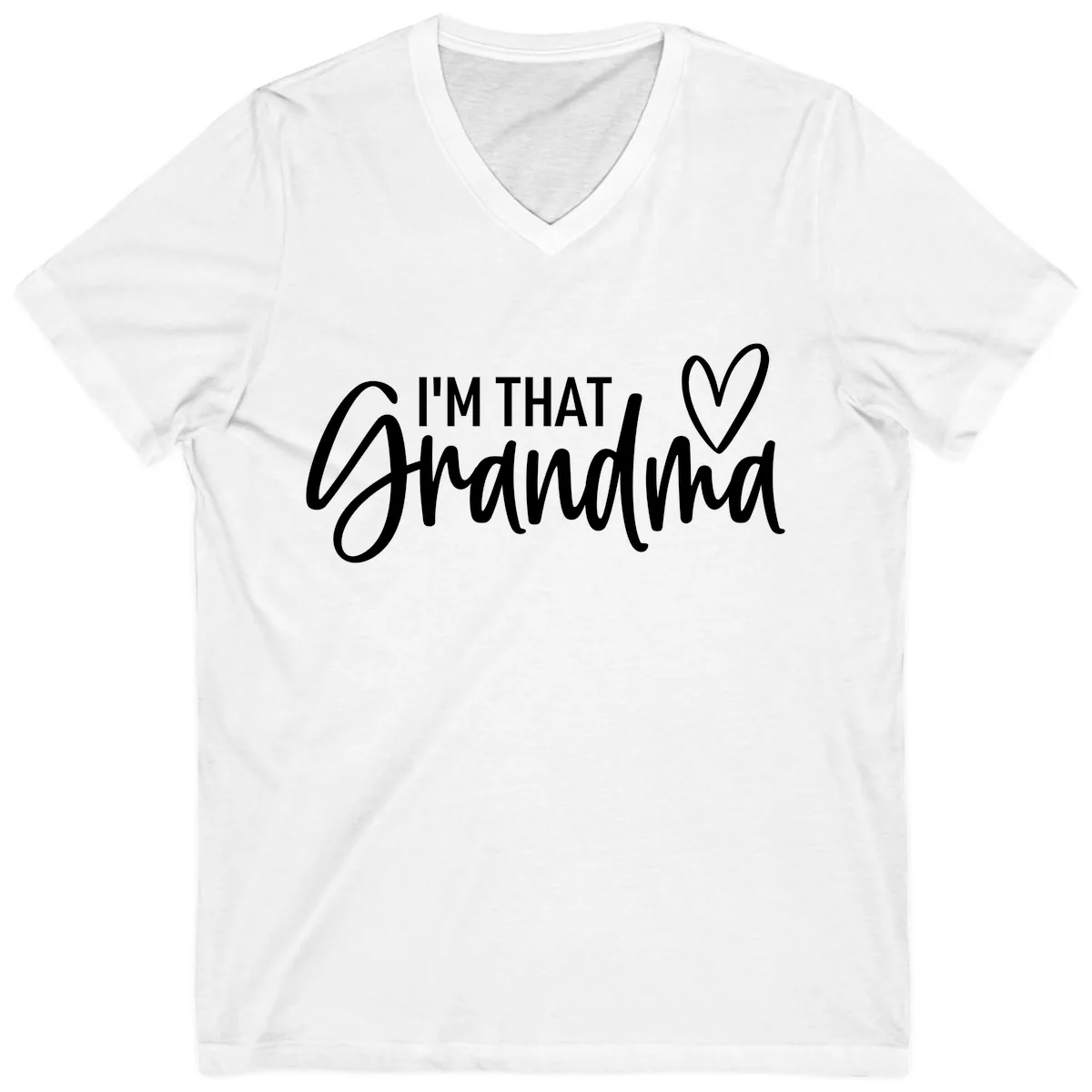 I'm That Grandma Heart V-Neck in White