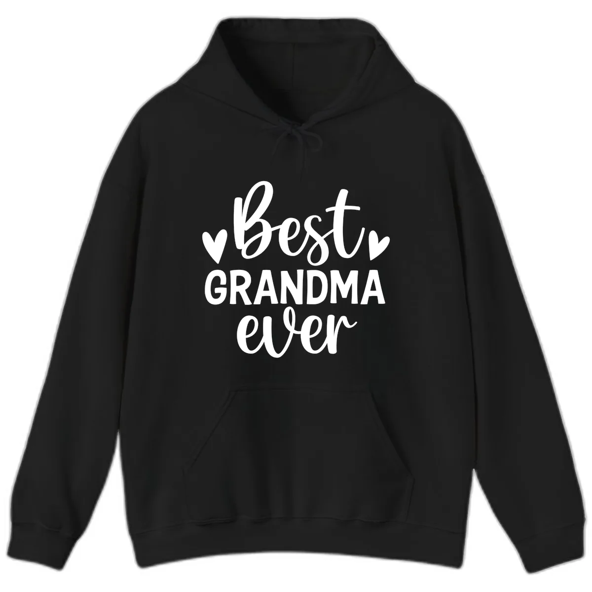 Best Grandma Ever Typography Design Hoodie in Black