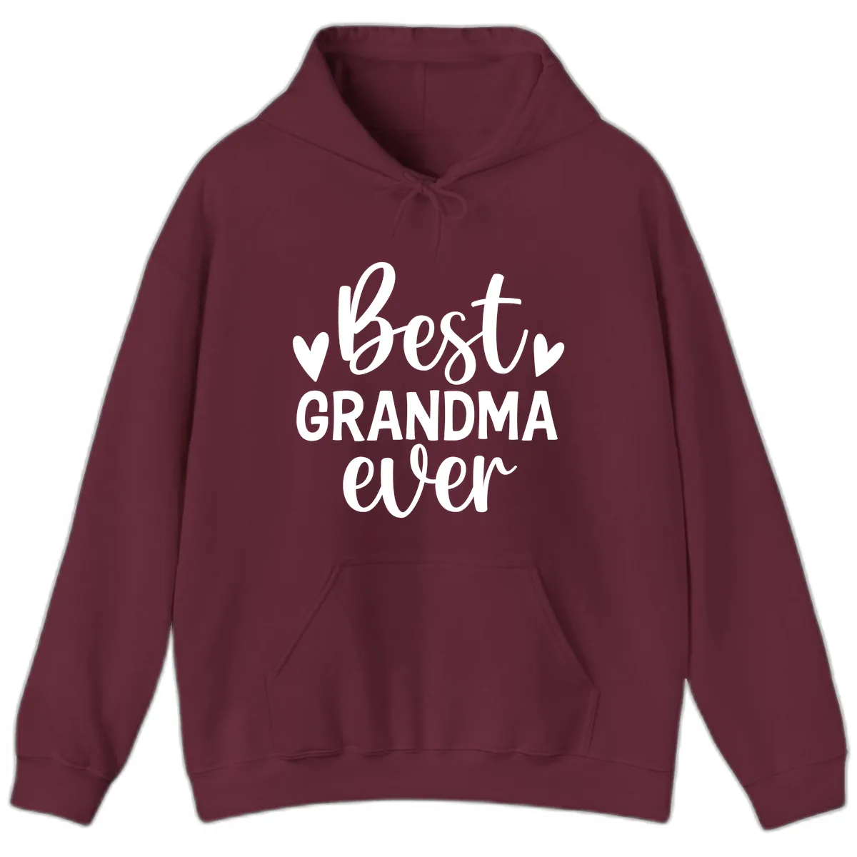 Best Grandma Ever Typography Design Hoodie in Maroon