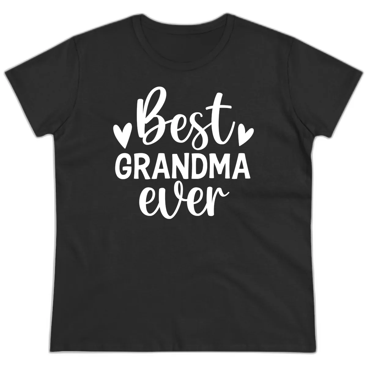 Best Grandma Ever Typography Design Ladies Tee in Black