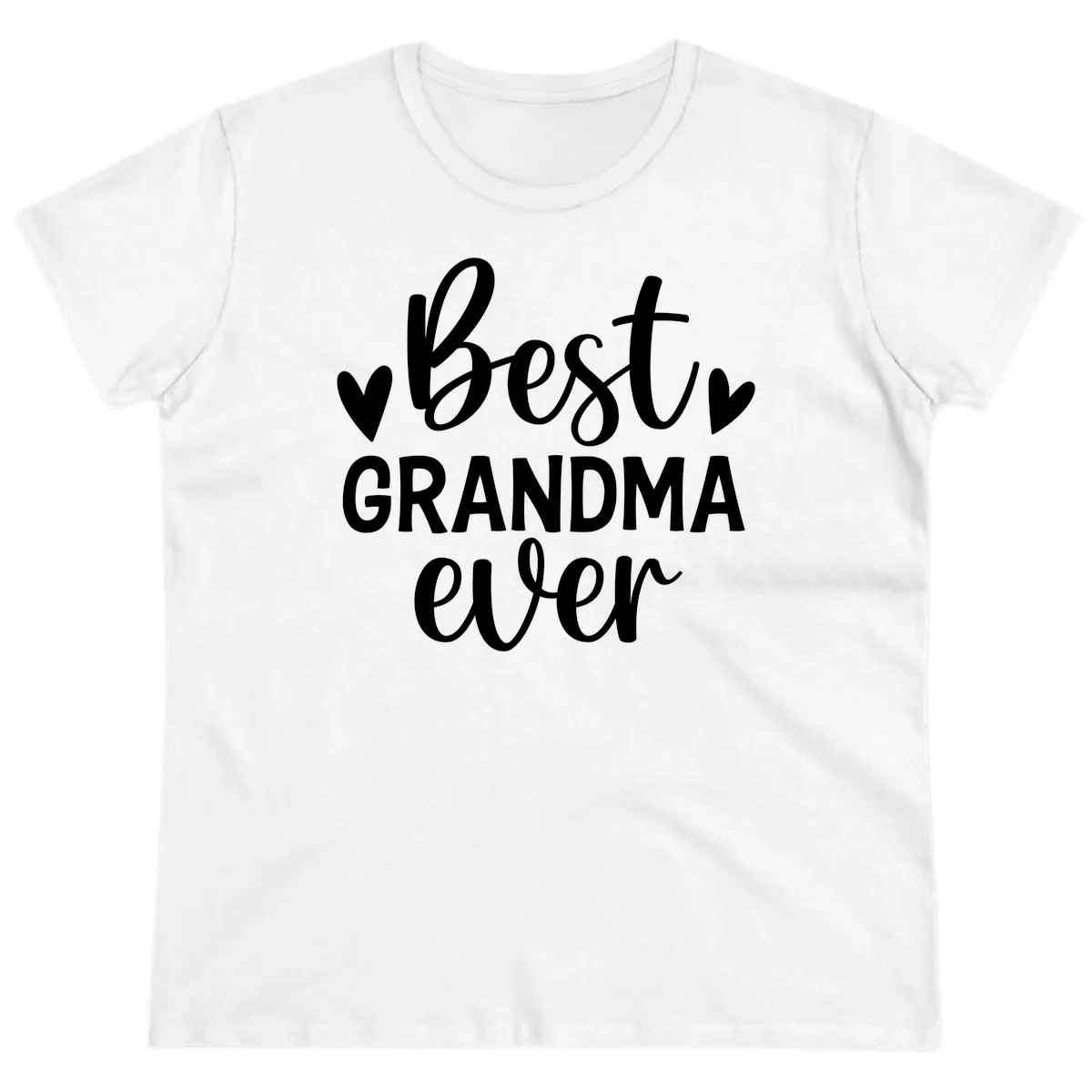 Best Grandma Ever Typography Design Ladies Tee in White