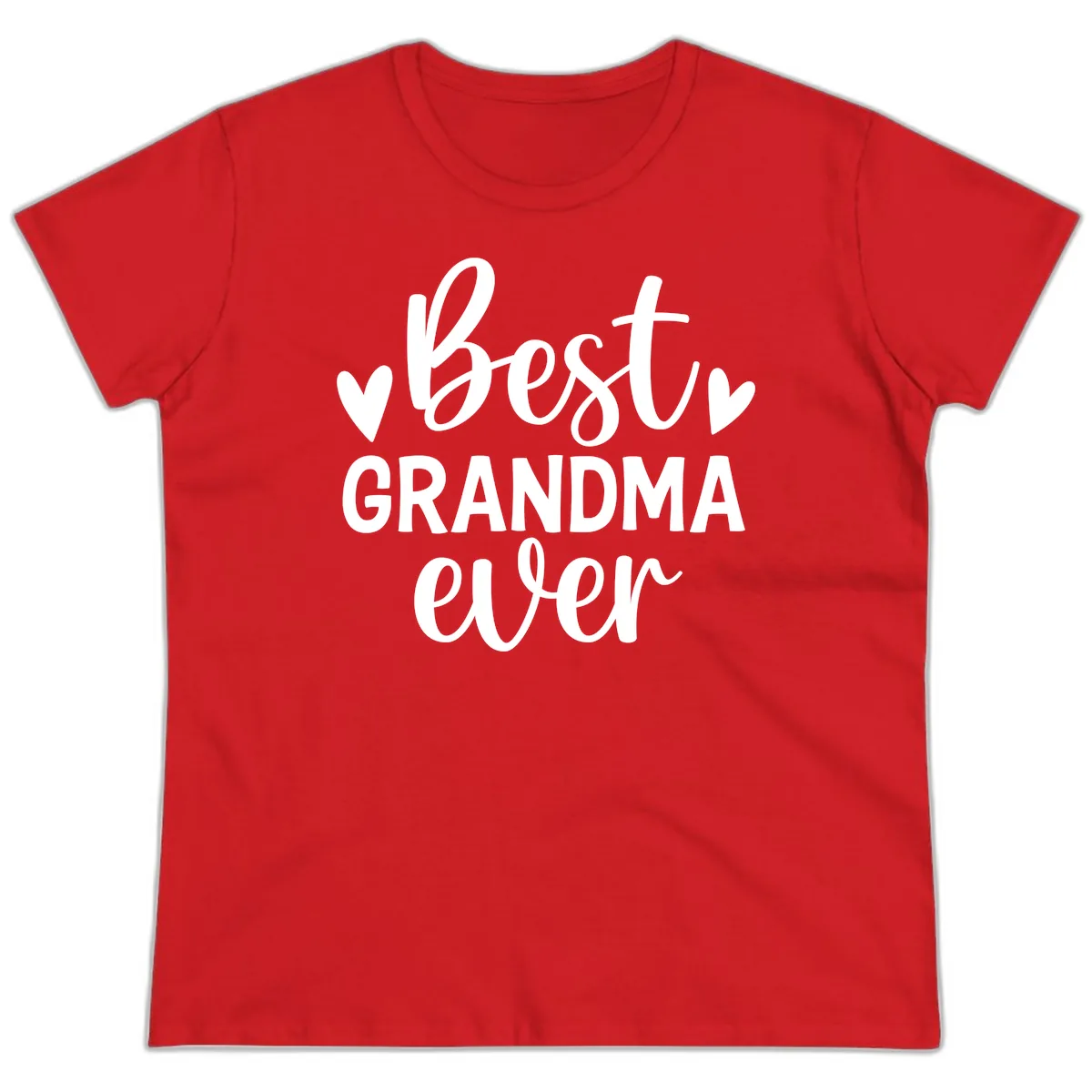 Best Grandma Ever Typography Design Ladies Tee in Red