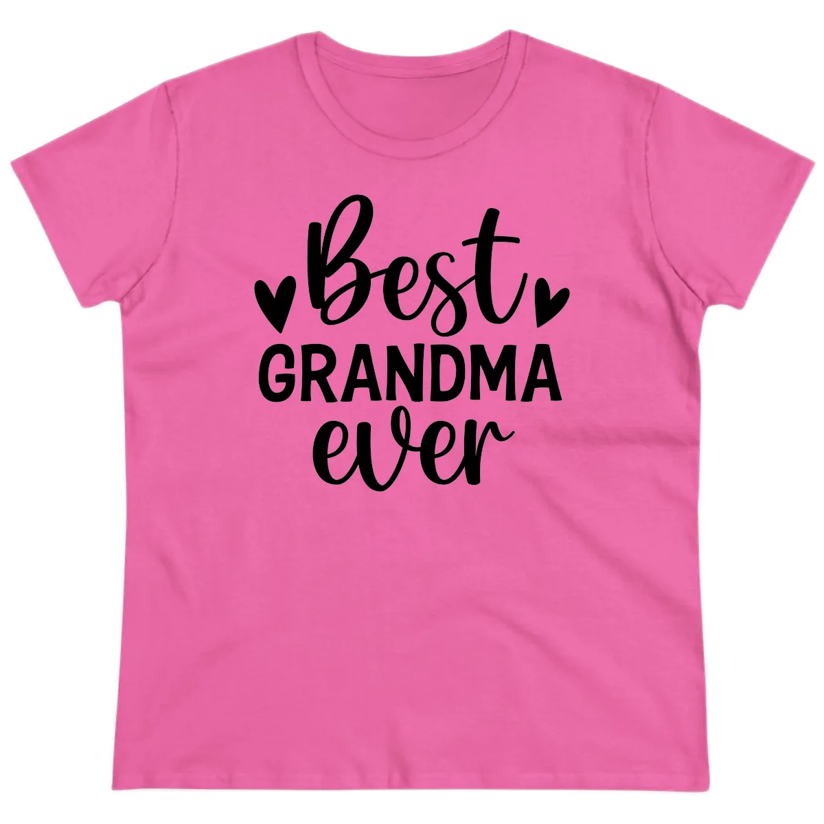 Best Grandma Ever Typography Design Ladies Tee in Azalea