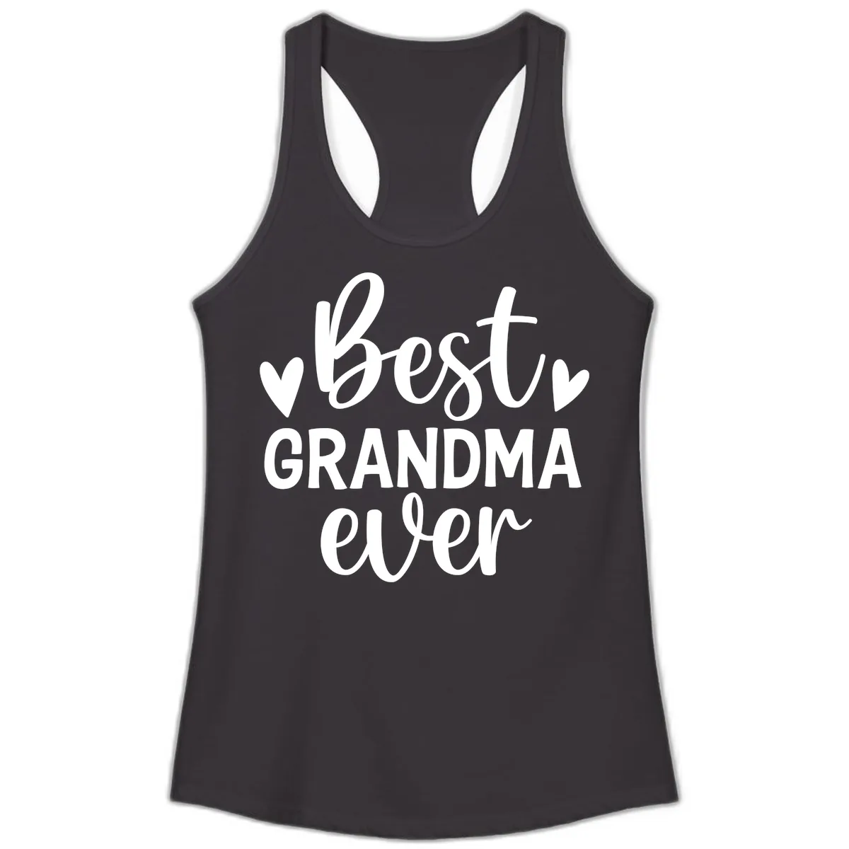 Best Grandma Ever Typography Design Ladies Tank in Black
