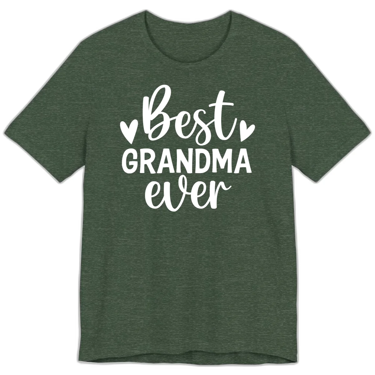 Best Grandma Ever Typography Design Premium T-Shirt in Heather Forest