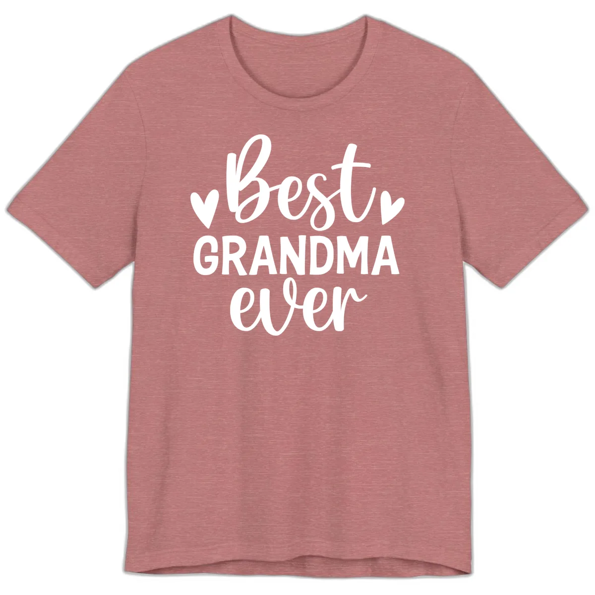 Best Grandma Ever Typography Design Premium T-Shirt in Heather Mauve