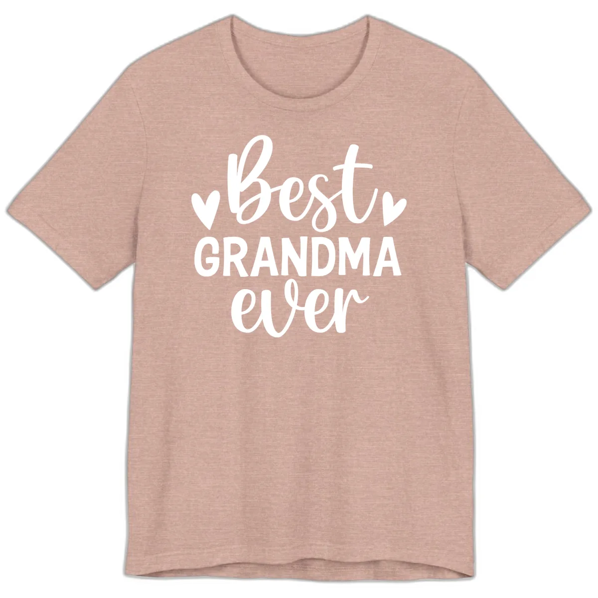 Best Grandma Ever Typography Design Premium T-Shirt in Heather Prism Peach