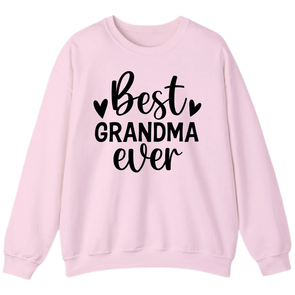 Best Grandma Ever Typography Design Sweatshirt in Light Pink