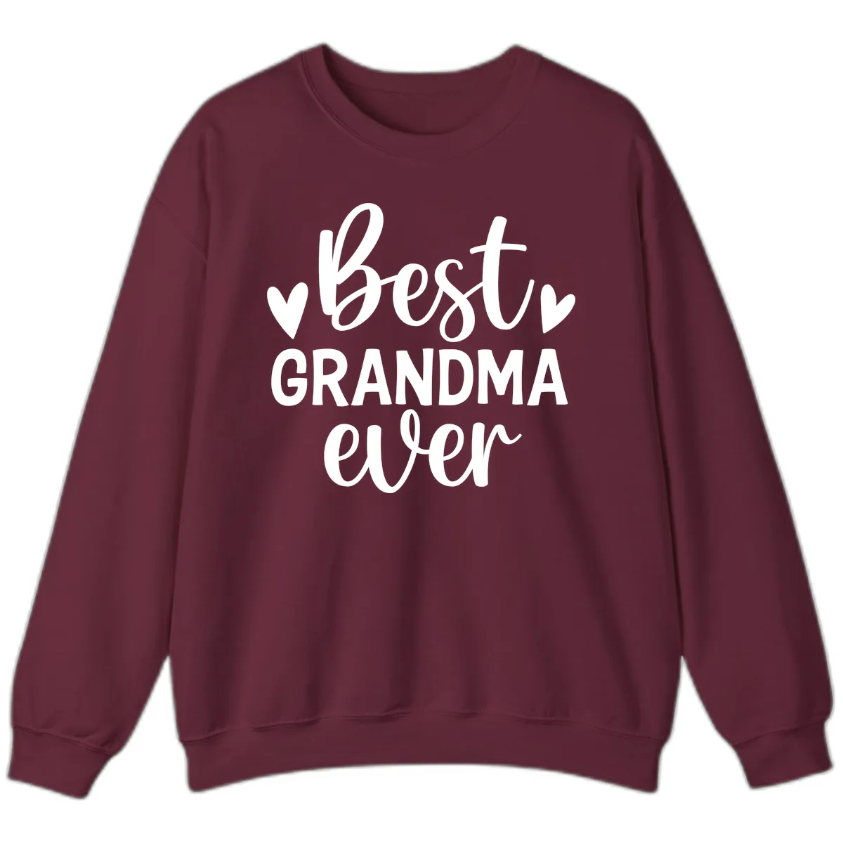 Best Grandma Ever Typography Design Sweatshirt in Maroon