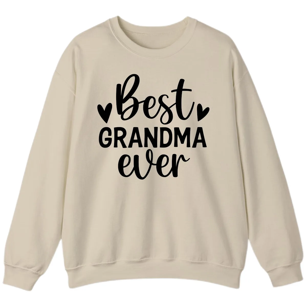 Best Grandma Ever Typography Design Sweatshirt in Sand