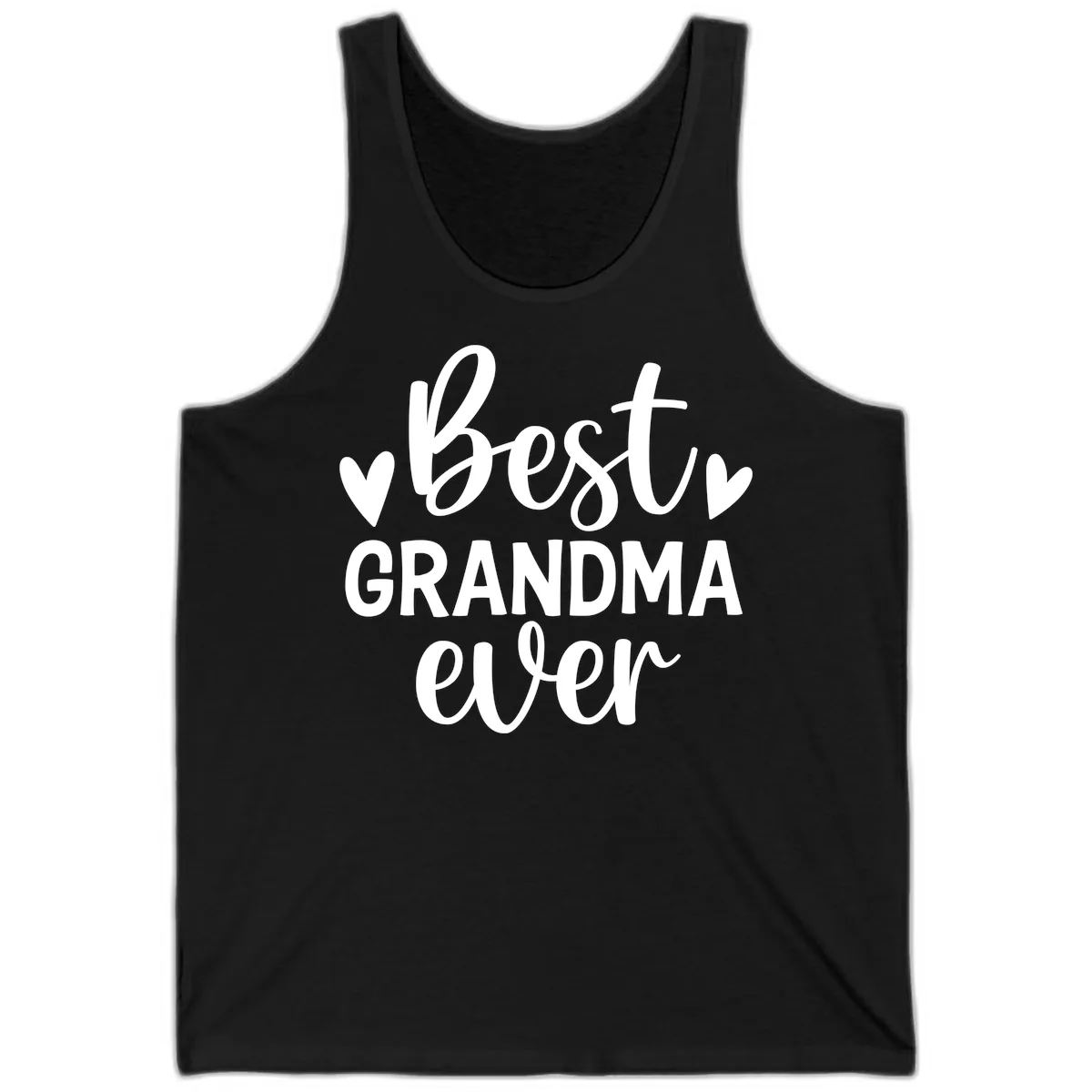 Best Grandma Ever Typography Design Tank in Black
