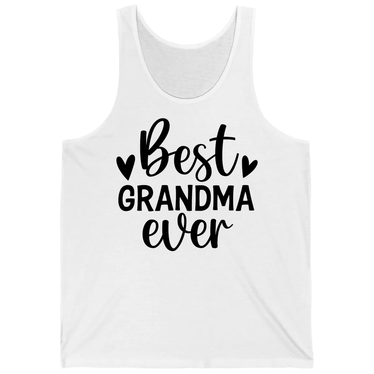 Best Grandma Ever Typography Design Tank in White