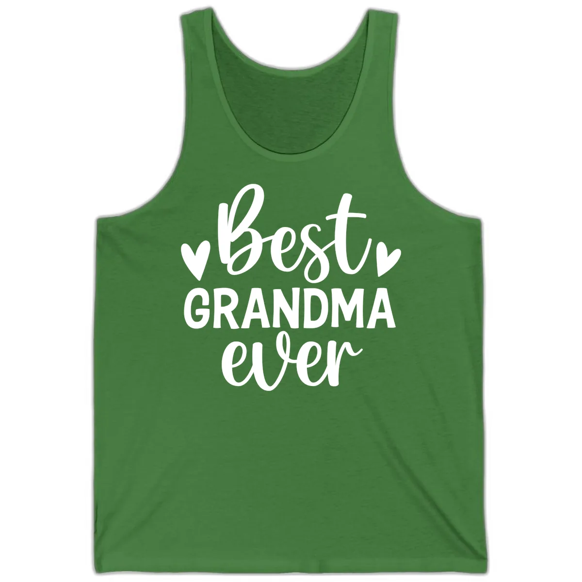 Best Grandma Ever Typography Design Tank in Leaf