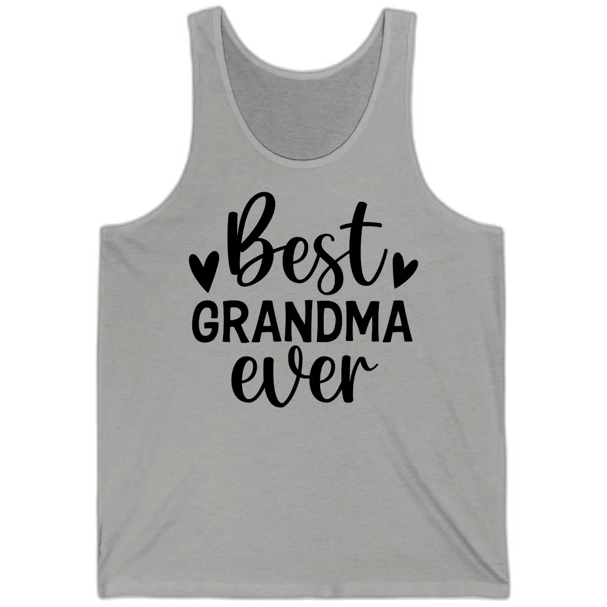 Best Grandma Ever Typography Design Tank in Athletic Heather
