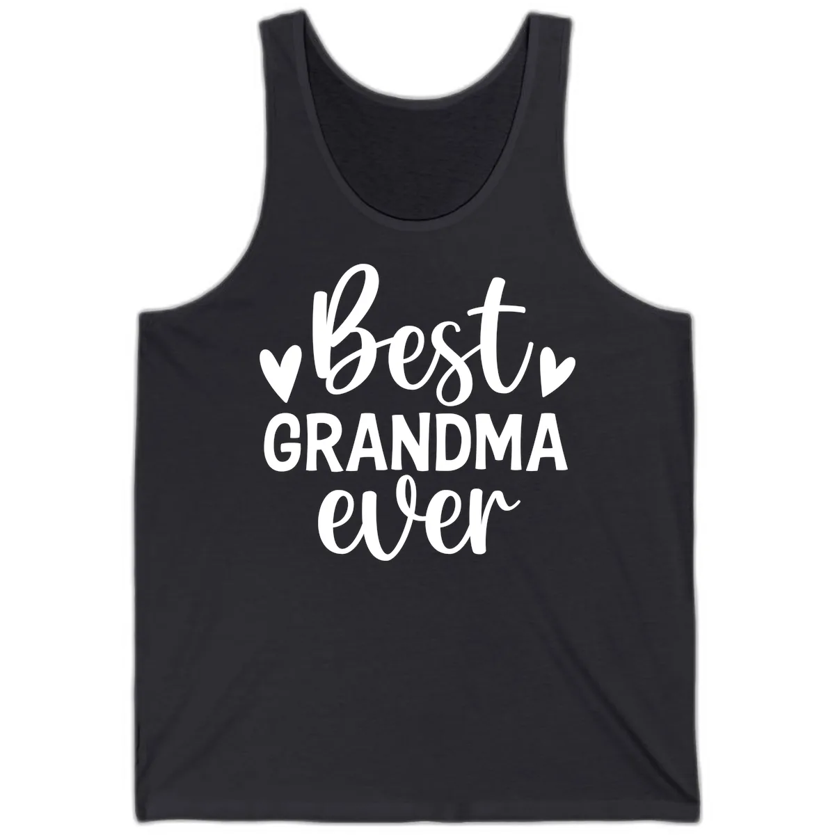 Best Grandma Ever Typography Design Tank in Dark Grey
