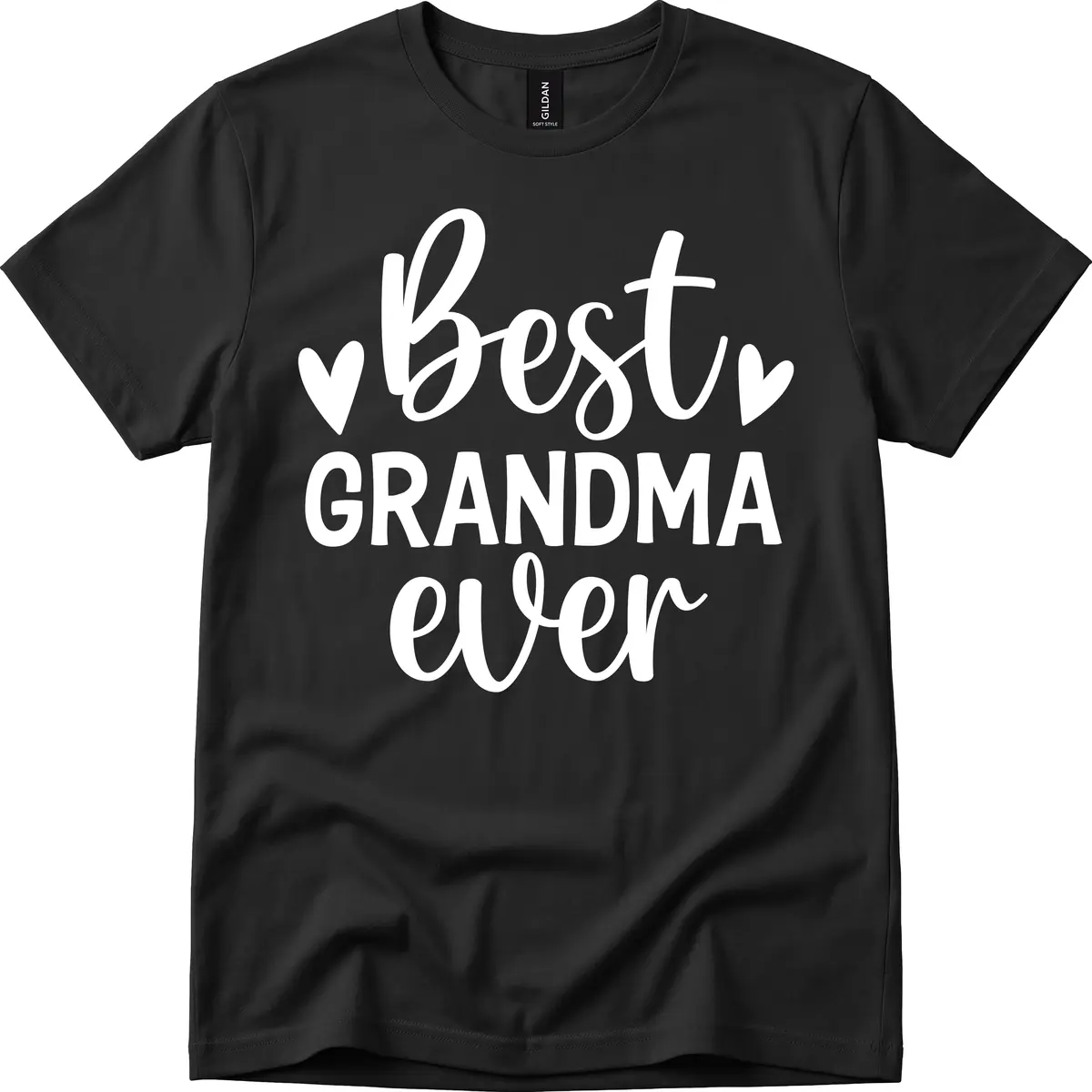 Best Grandma Ever Typography Design T-Shirt in Black