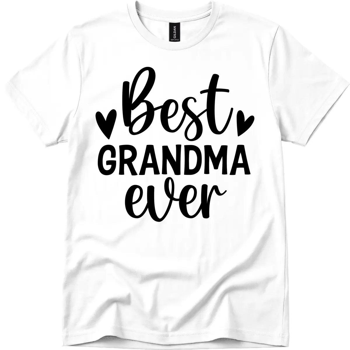 Best Grandma Ever Typography Design T-Shirt in White