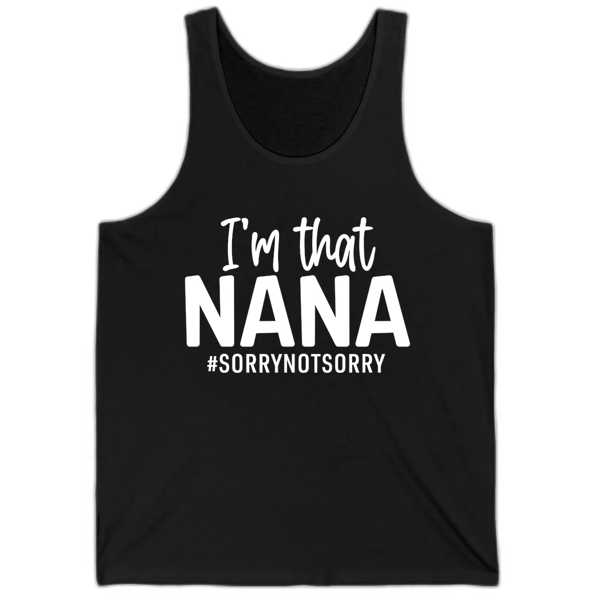 I'm That Nana Sorry Not Sorry Tank in Black