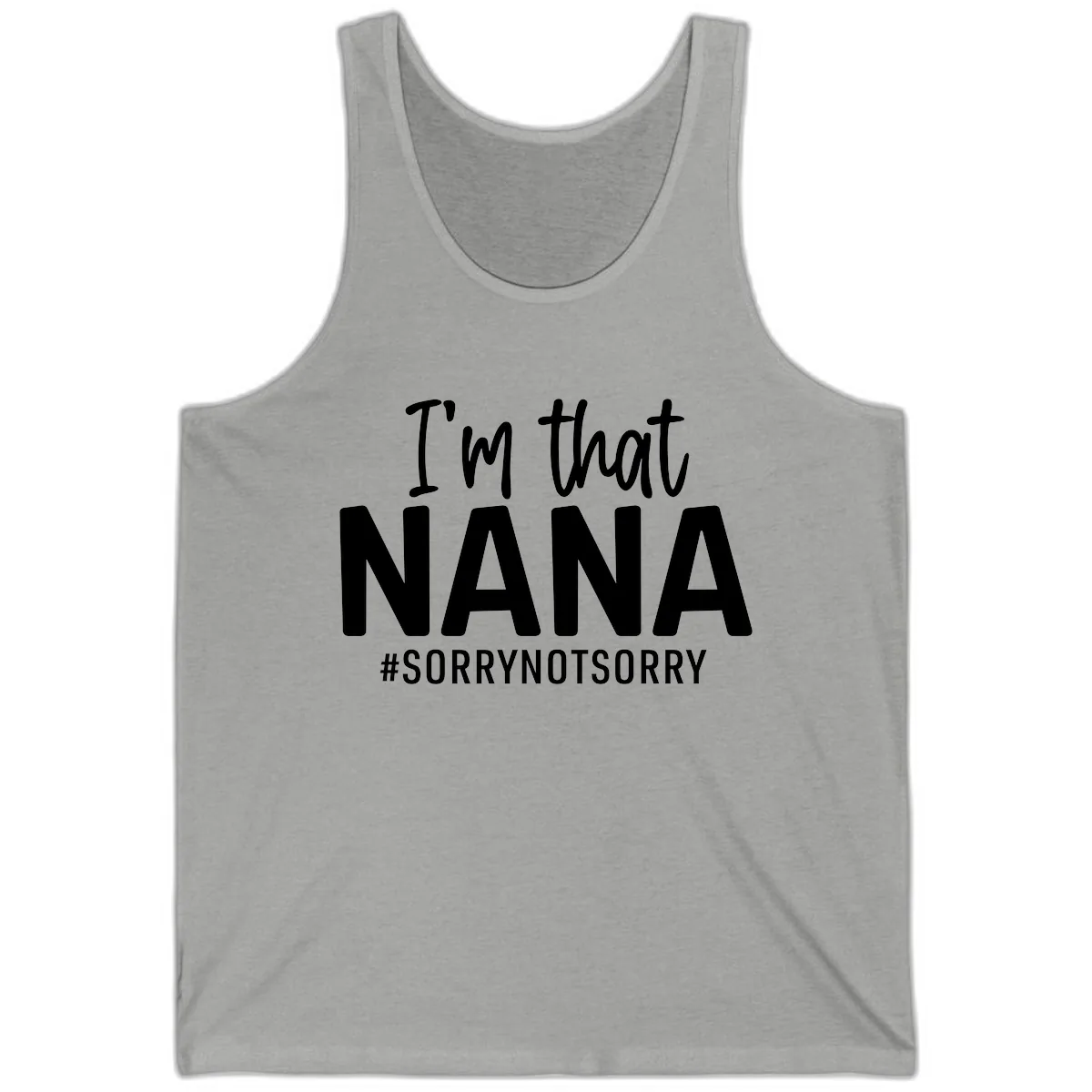 I'm That Nana Sorry Not Sorry Tank in Athletic Heather