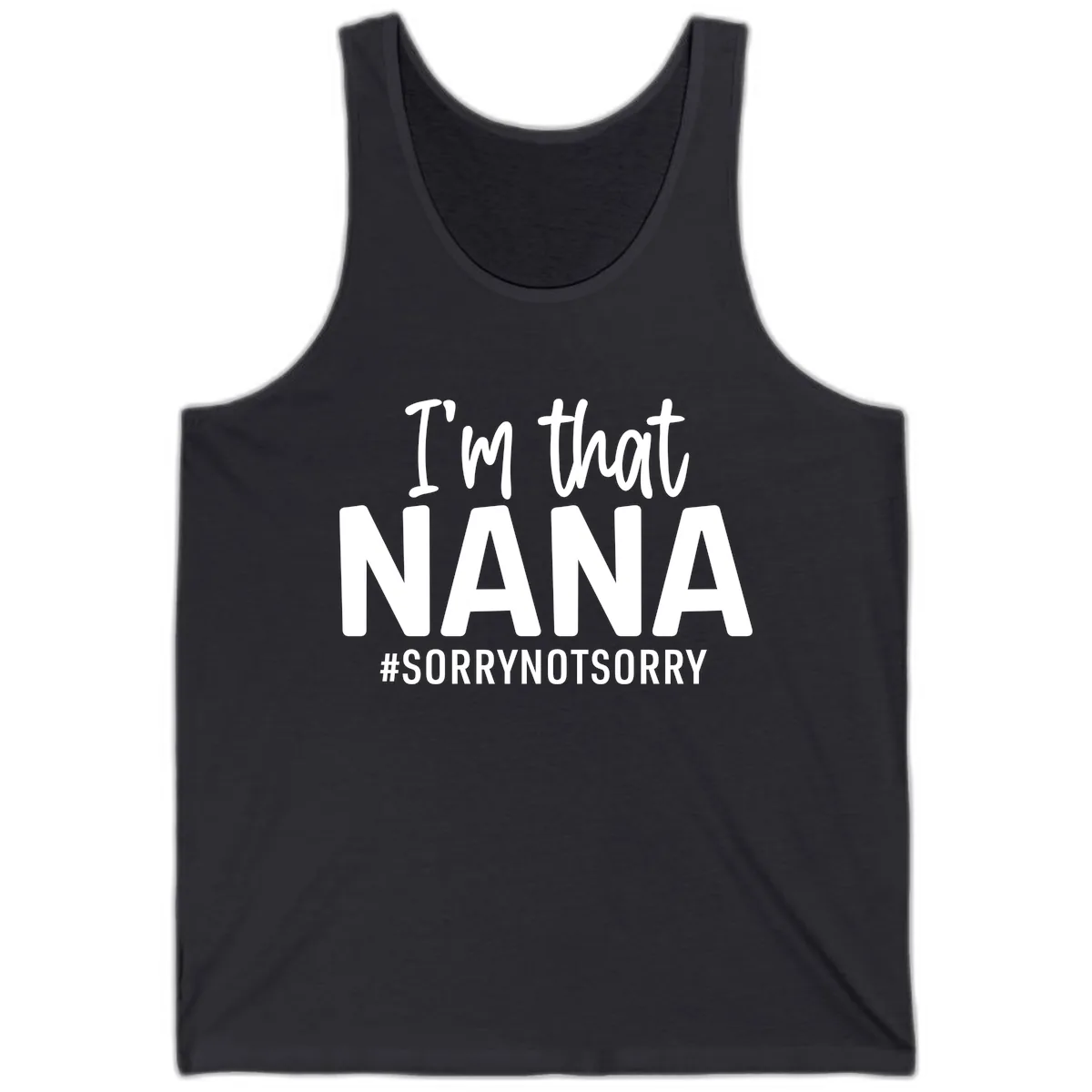I'm That Nana Sorry Not Sorry Tank in Dark Grey