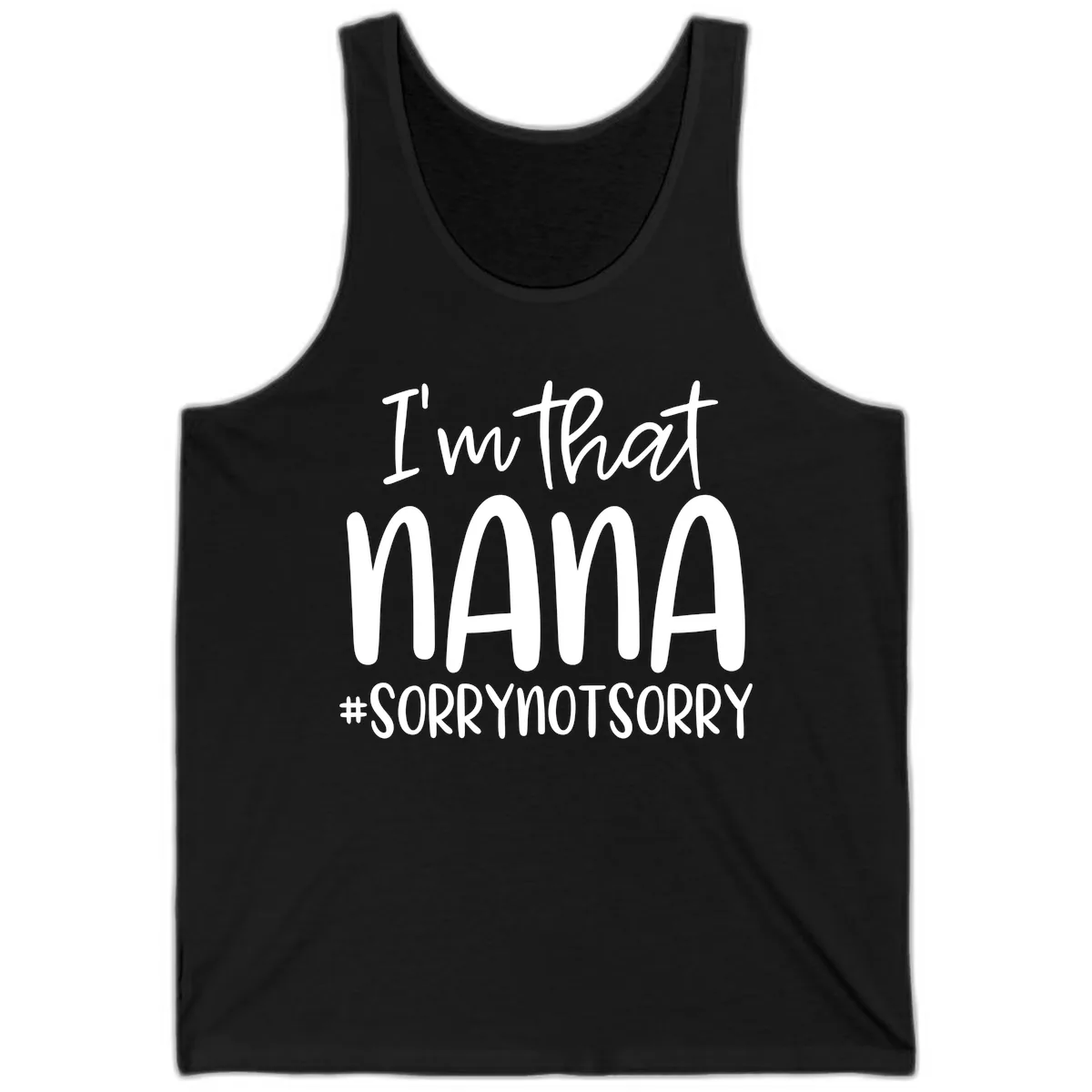 I'm That Nana Sorry Not Sorry Tank in Black