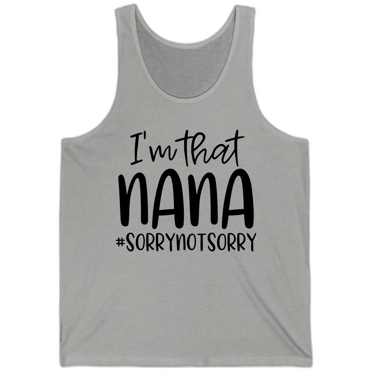 I'm That Nana Sorry Not Sorry Tank in Athletic Heather