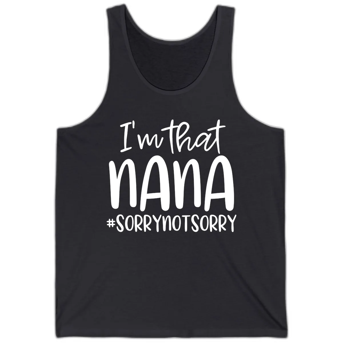 I'm That Nana Sorry Not Sorry Tank in Dark Grey