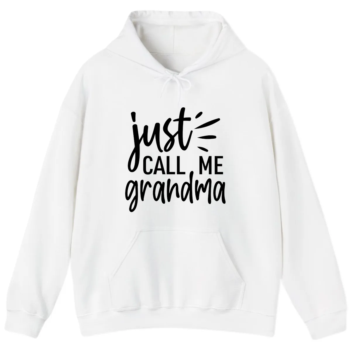 Just Call Me Grandma Typography Hoodie in White
