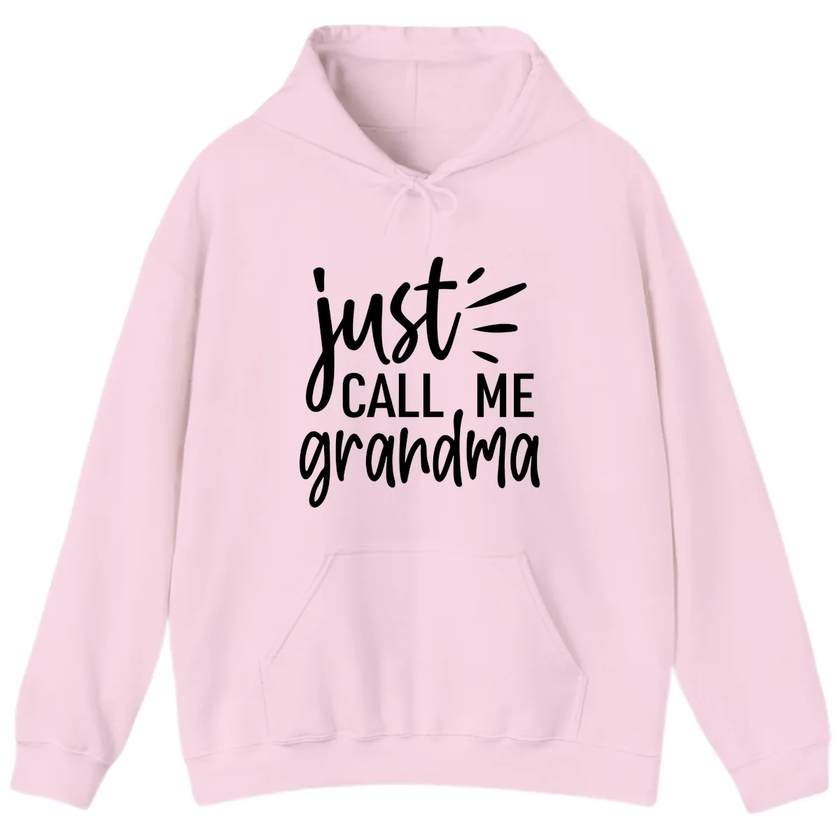 Just Call Me Grandma Typography Hoodie in Light Pink