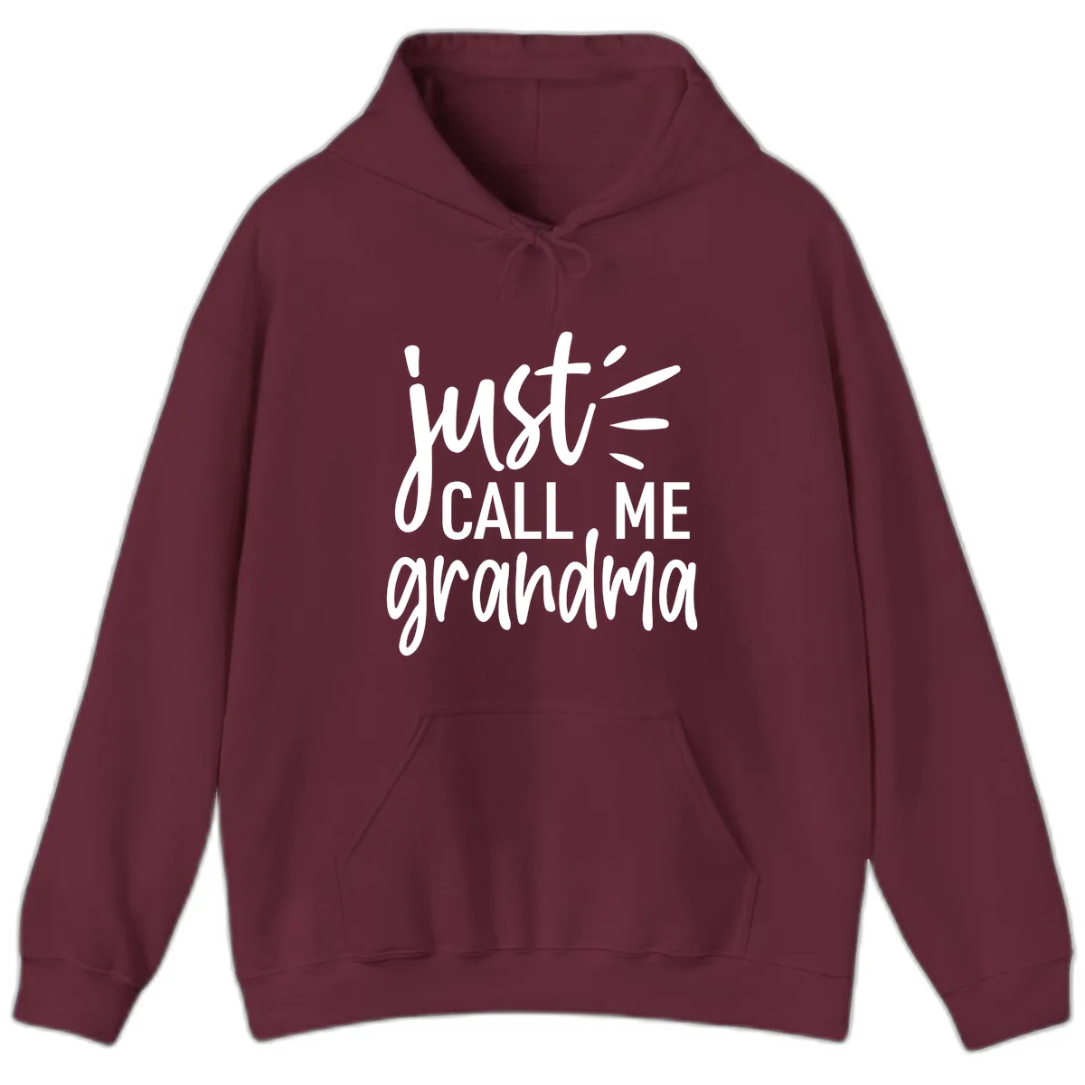 Just Call Me Grandma Typography Hoodie in Maroon