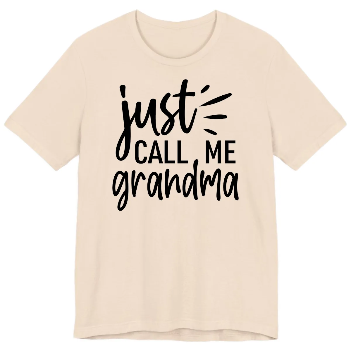 Just Call Me Grandma Typography Premium T-Shirt in Soft Cream