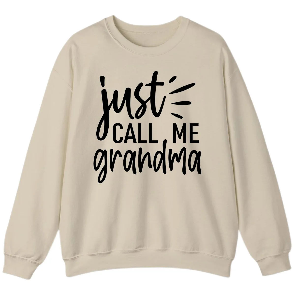 Just Call Me Grandma Typography Sweatshirt in Sand