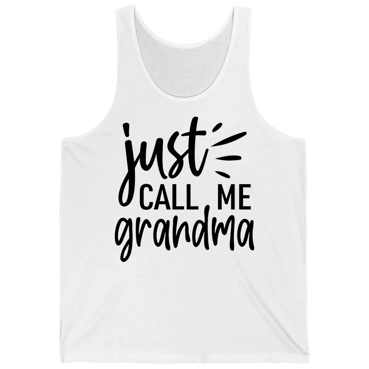 Just Call Me Grandma Typography Tank in White